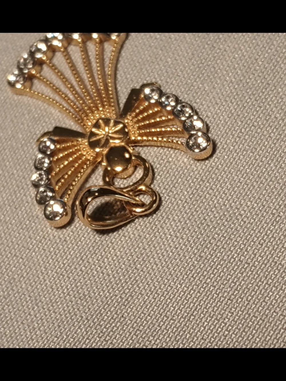 Sterling Silver Angel With Crystals Pendant 18KGP